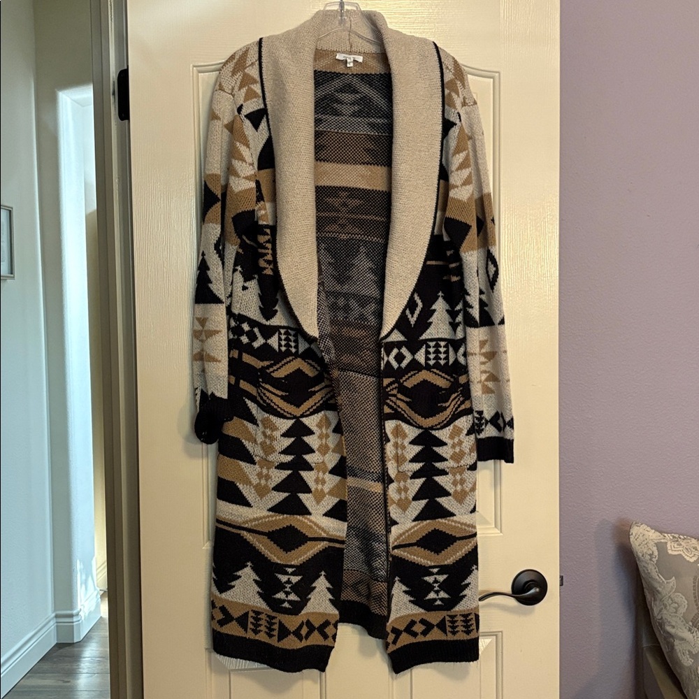 Maurices Tribal Print Duster Cardigan L